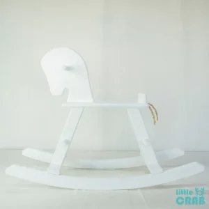 Cavalo Baloiço Pequeno Pintado Branco