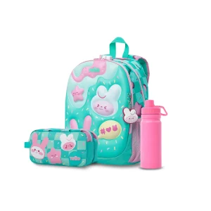Pack escolar Menina Bunny Pump - Mochila + Estojo + Garrafa de 550ml